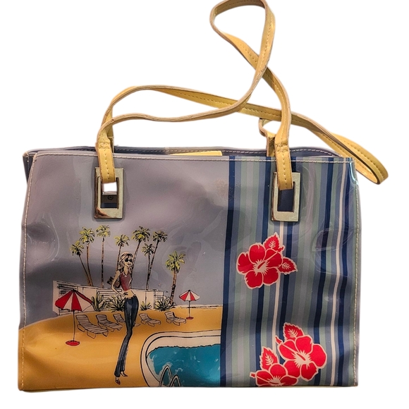 Vintage Vinyl Summer, Novelty Print Shoulder Bag - Picture 1 of 12
